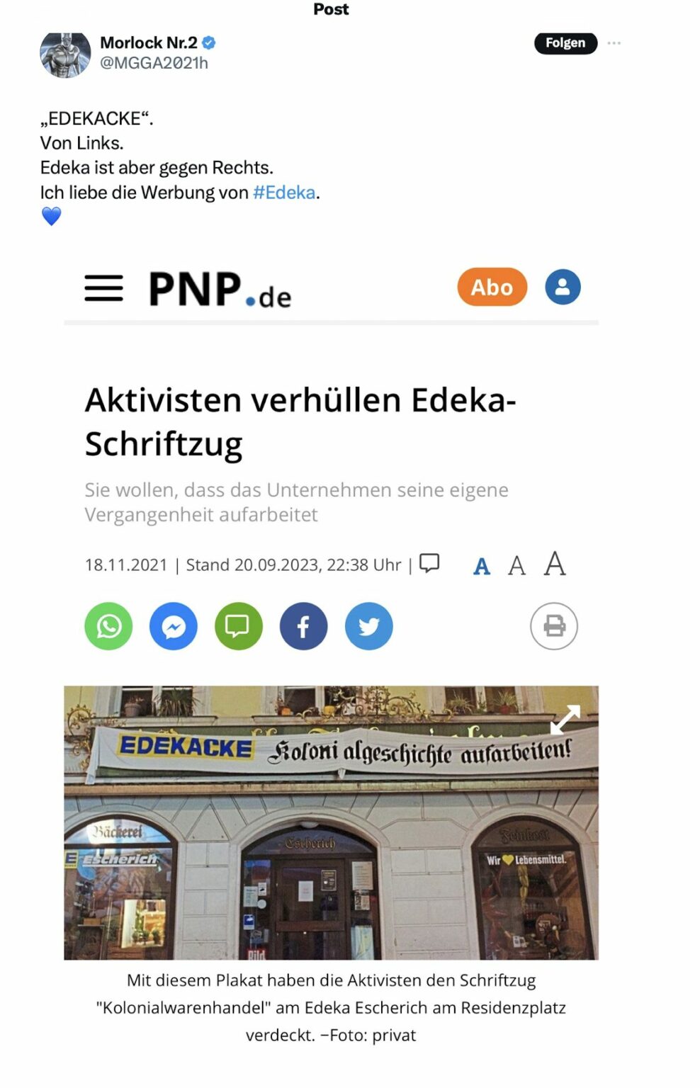 Immer An Der Seite Des Herrschenden Systems Edeka Bleibt Sich Treu Und